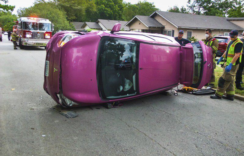 Woman and child escape injury in morning crash